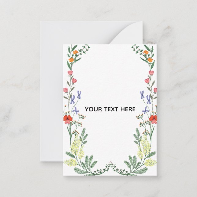 Create Your Own Floral Border Note Card (Front)
