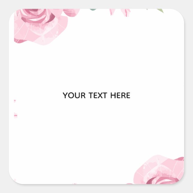 Create Your Own Floral Border Square Sticker (Front)