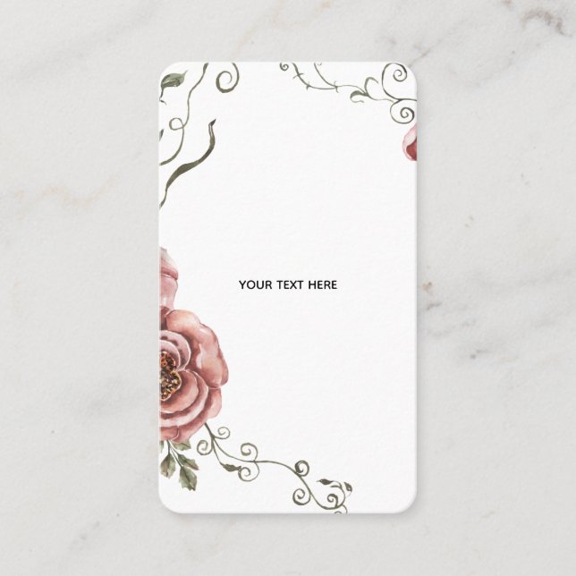 Create Your Own floral  Business Card (Front)
