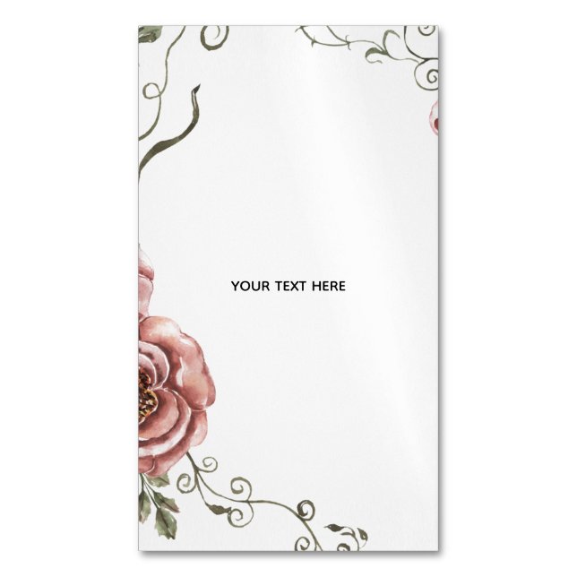 Create Your Own floral  Business Card Magnet (Front Vertical)