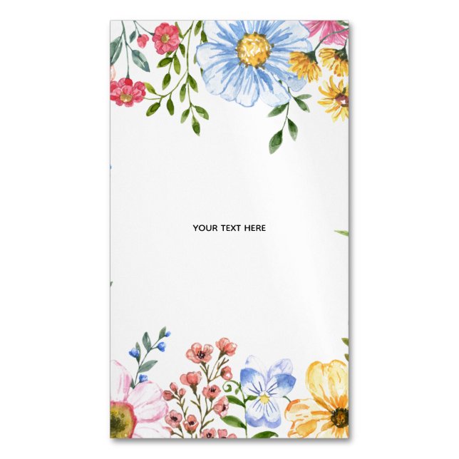 Create Your Own floral Business Card Magnet (Front Vertical)