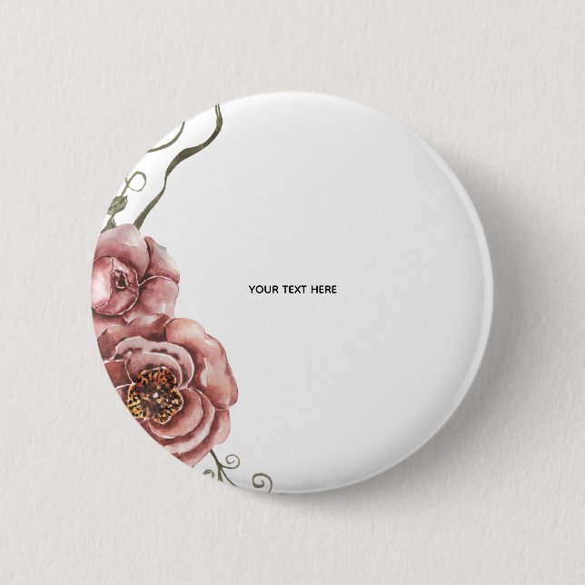 Create Your Own floral  Button (Front)