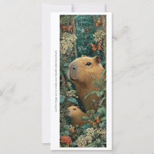 Create Your Own Floral Capybaras Bookmark Card