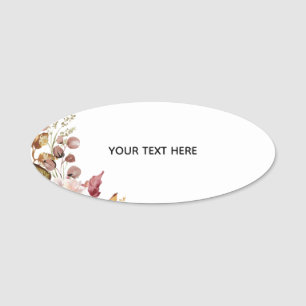 Create Your Own Floral Classic Name Tag