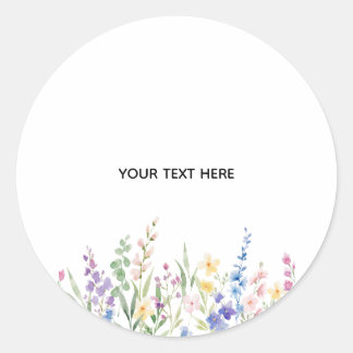 Create Your Own Floral Classic Round Sticker