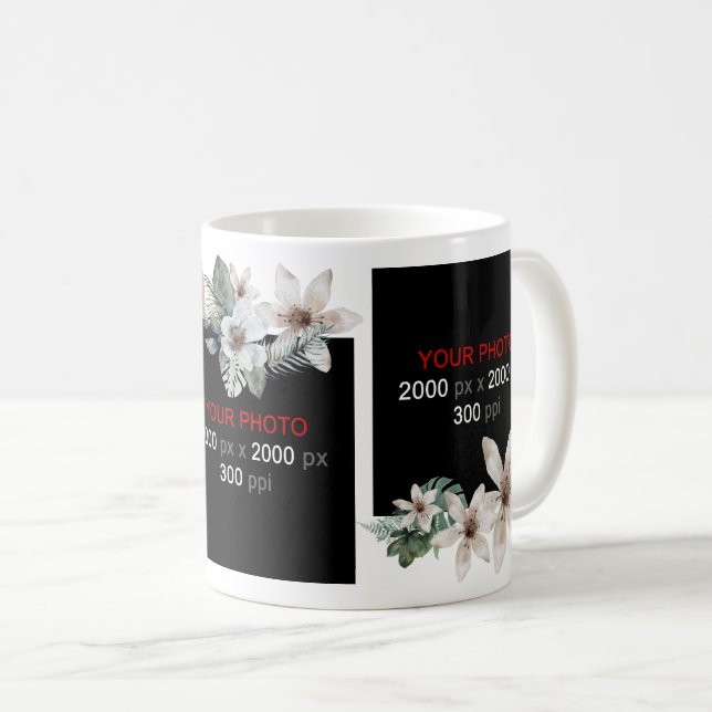 Create Your Own Floral Custom Photo Collage Coffee Mug (Front Right)