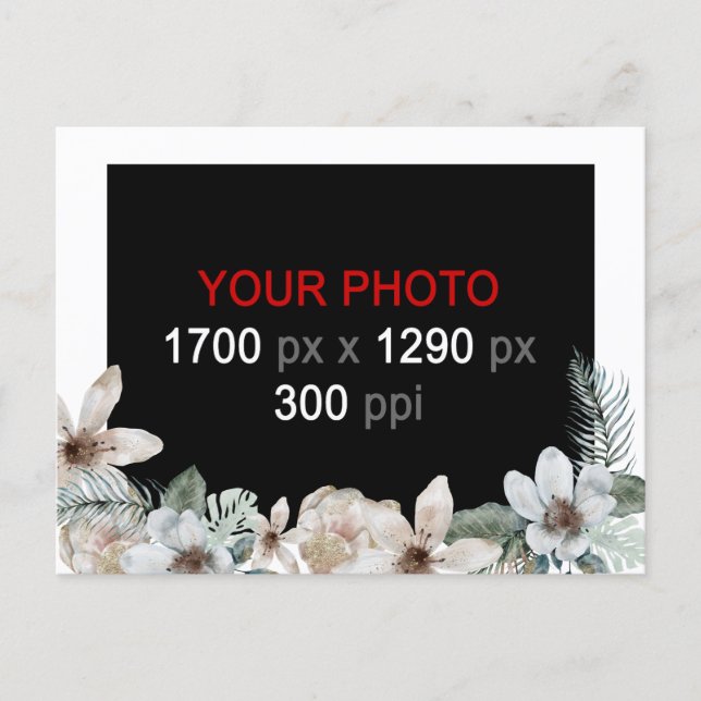 Create Your Own Floral Custom Photo  Postcard (Front)