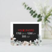 Create Your Own Floral Custom Photo  Postcard (Standing Front)