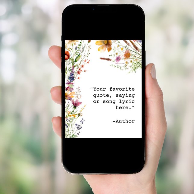 Create Your Own Floral Custom Quote Poster (Front Digital)