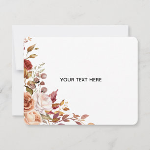 Create Your Own Floral Flat Note Card