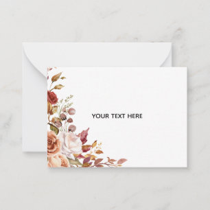 Create Your Own Floral Flat Note Card