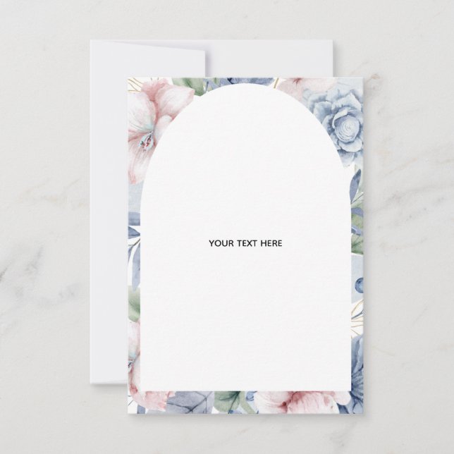 Create Your Own floral Folded Thank You Card (Front)