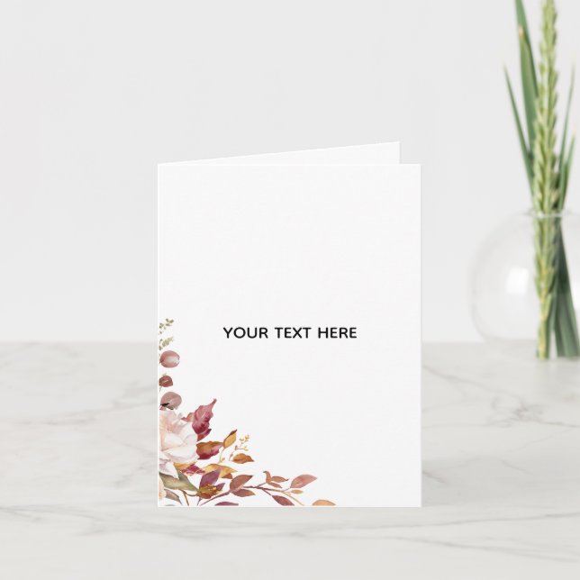 Create Your Own Floral Folded Thank You Card (Front)