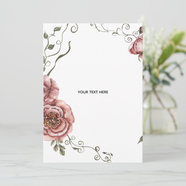Create Your Own floral  Invitation (Standing Front)
