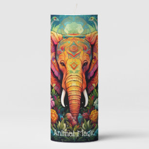 Create Your Own Floral Jungle Elephant Pillar Candle
