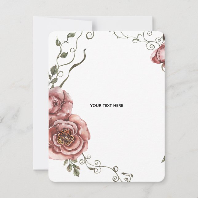 Create Your Own floral  Note Card (Front)