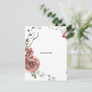 Create Your Own floral  Note Card