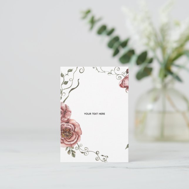 Create Your Own floral  Note Card (Standing Front)