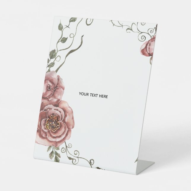 Create Your Own floral  Pedestal Sign (Front)