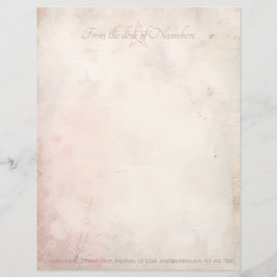 Create Your Own Floral Pink Shabby Chic Grunge Letterhead