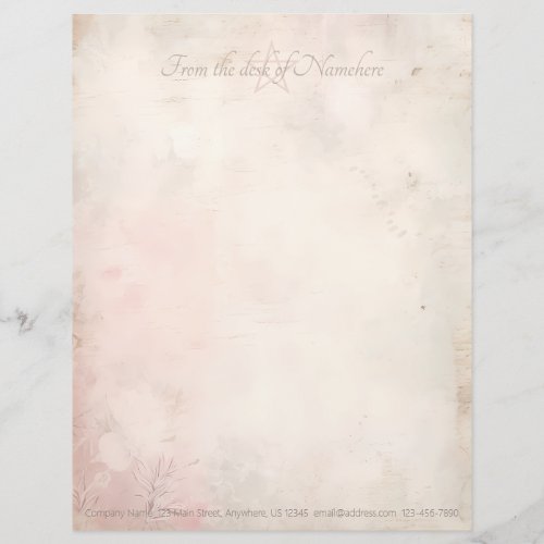 Create Your Own Floral Pink Shabby Chic Grunge Letterhead