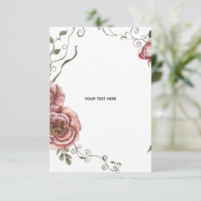 Create Your Own floral  Thank You Card (Standing Front)
