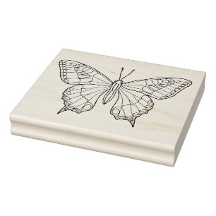 Create Your Own Flying Hand Drawn Butterfly Doodle Rubber Stamp