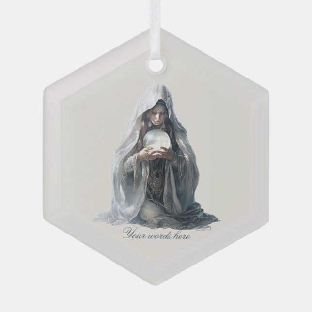 Create Your Own Fortune Teller Glass Ornament (Front)