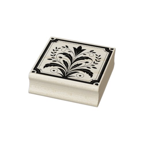 Create Your Own Framed Fancy Leafy Vine Hearts Rubber Stamp