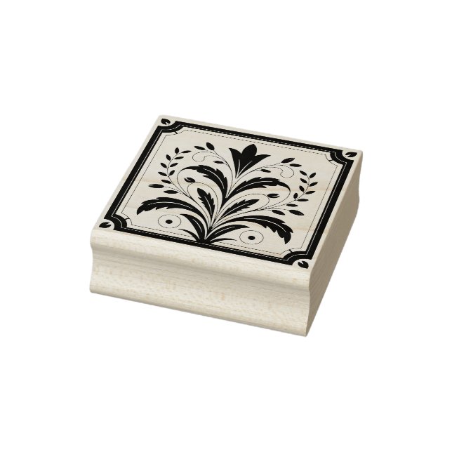 Create Your Own Framed Fancy Leafy Vine Hearts Rubber Stamp (Stamp)