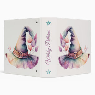Create Your Own Frilly Rainbow Witch Hat Leaves 3 Ring Binder
