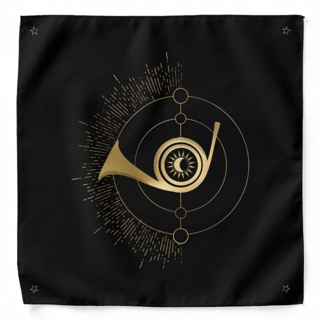 Create Your Own Full Gold Arcane Judgment Tarot Bandana (Front)