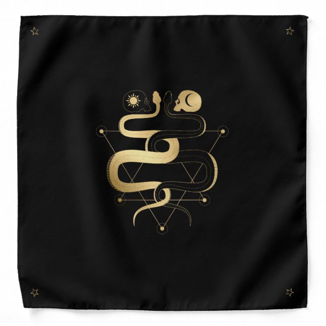 Create Your Own Full Gold Arcane Lovers Tarot Bandana (Front)