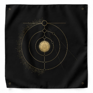 Create Your Own Full Gold Arcane Pentacle Tarot Bandana