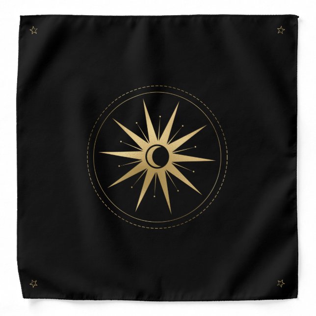 Create Your Own Full Gold Arcane Star Tarot Bandana (Front)