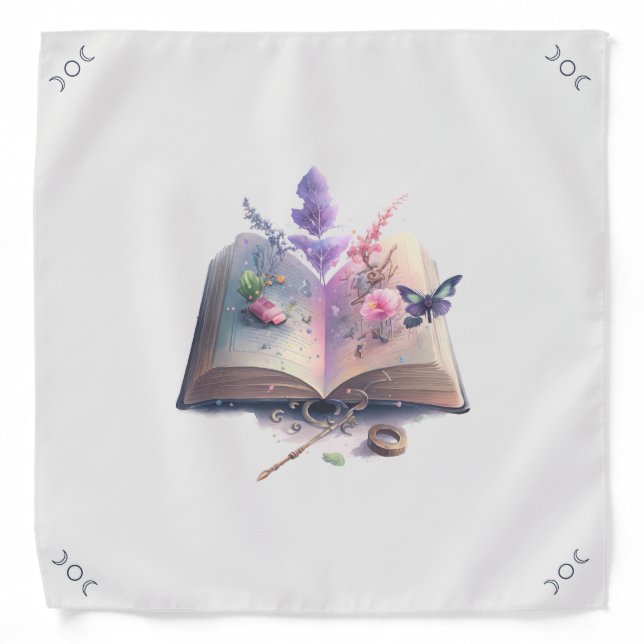 Create Your Own Full Kitchen Witch Spell Book Bandana (Front)