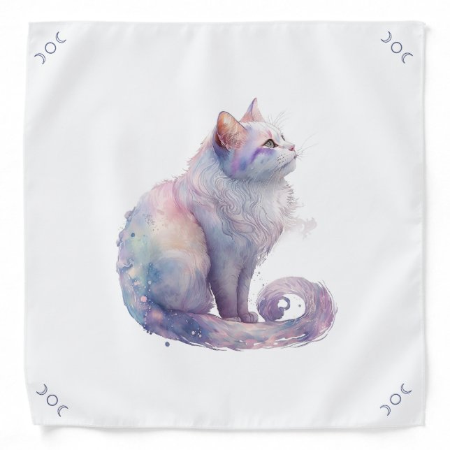Create Your Own Full Magic White Cat Bandana (Front)