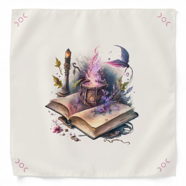 Create Your Own Full Nature Magic Spell Book Bandana (Front)