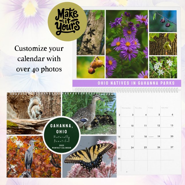 Create Your Own Fully Customizable Photo Calendar (Custom photo calendar allows you to personalize yours with over 40 photos. Multiple sizes available.)