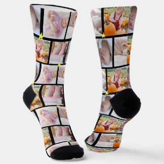 Create your own Fun 5-photo collage Crew Socks