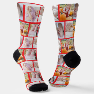 Create your own Fun 5-photo collage Crew Socks