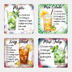 Create Your Own Fun Cocktail Recipes Party Bar Coaster Set