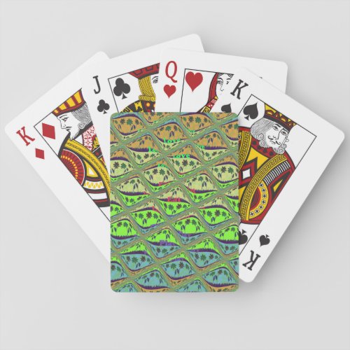 Create Your Own Fun Retro Lovely Floral Island  Playing Cards