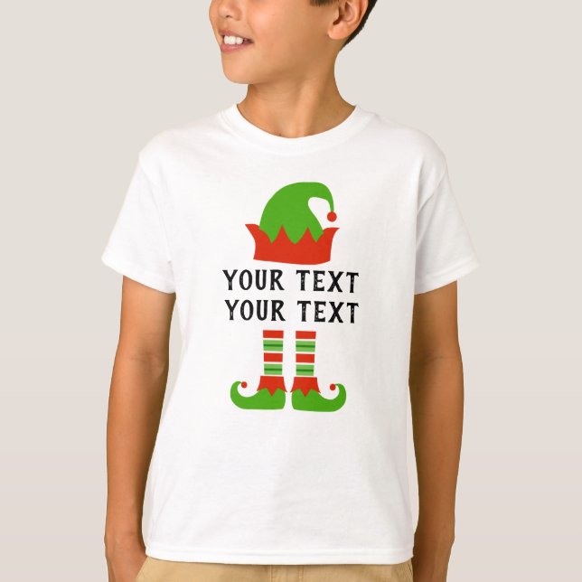 Create Your Own Funny Christmas Elf T-Shirt (Front)