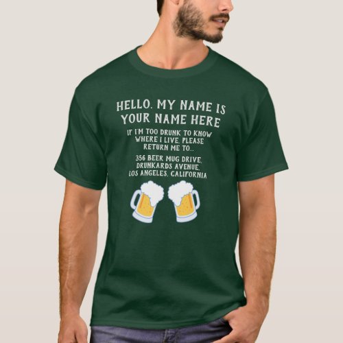 Create your Own Funny Ireland Beer Drinking T_Shirt