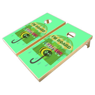 Create Your Own Funny Natural Wood Color Cornhole Set