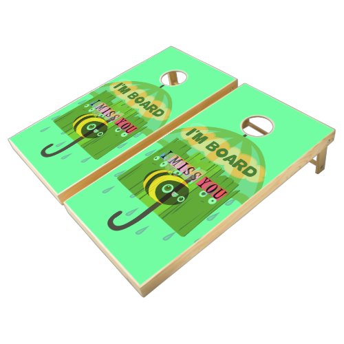 Create Your Own Funny Natural Wood Color Cornhole Set