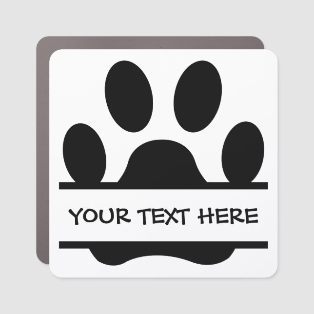 Create Your Own Funny Paw Print Car Magnet