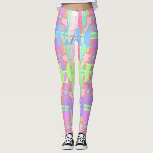 Create your own funny Peace love Unity design art Leggings (Front)
