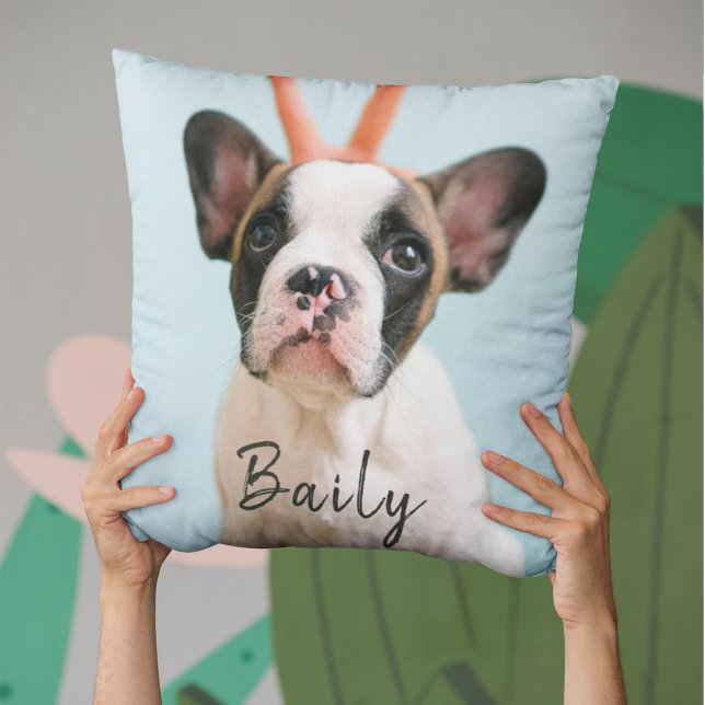 Create Your Own Funny Photo Besties Friends Dog  Throw Pillow (Creator Uploaded)